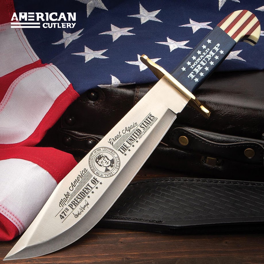 Handmade Limited Edition Trump Stainless Steel Bowie Knife By American Cutlery