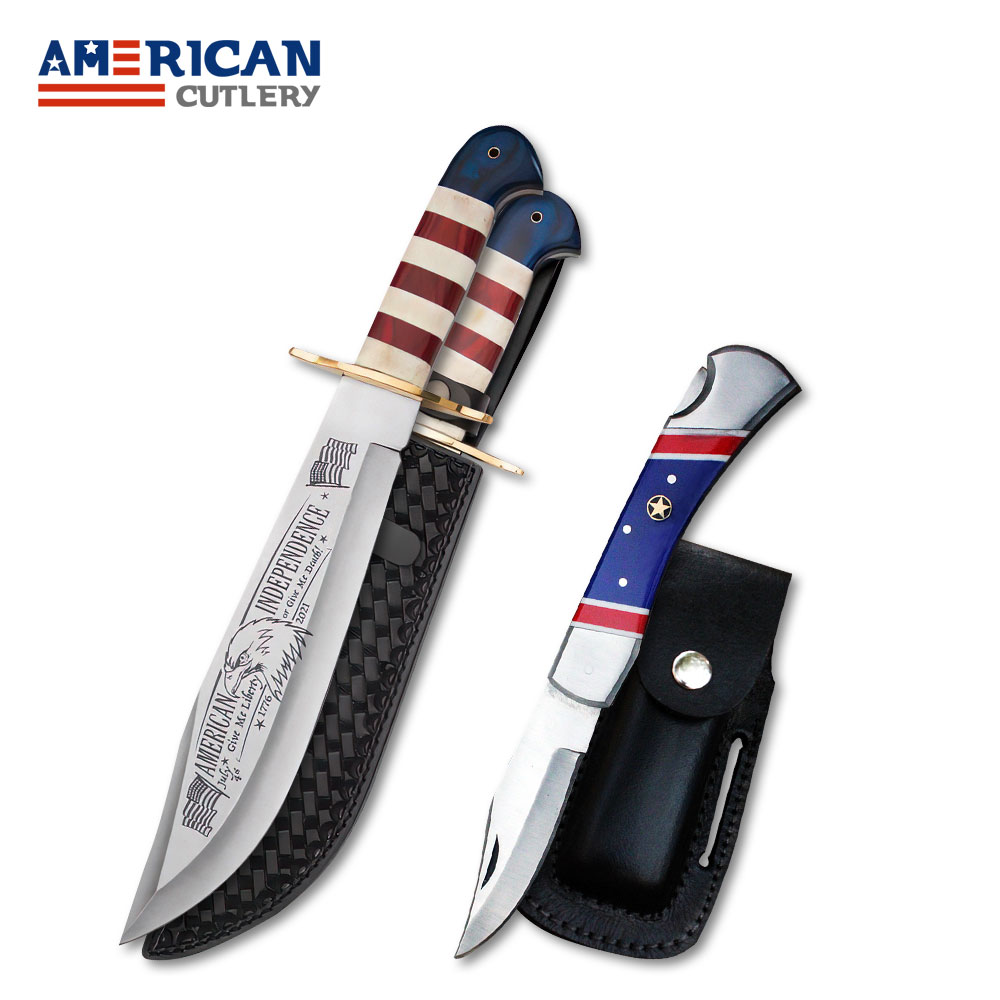 American Cutlery Blades: Heavy-Duty Bowie & Folding Knife Set